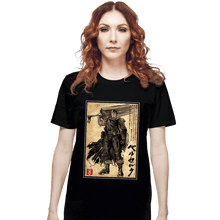 Load image into Gallery viewer, Daily_Deal_Shirts T-Shirts, Unisex / Small / Black Black Swordsman Woodblock

