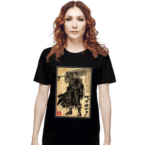Daily_Deal_Shirts T-Shirts, Unisex / Small / Black Black Swordsman Woodblock