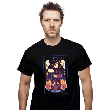 Daily_Deal_Shirts T-Shirts, Unisex / Small / Black The Tower Cat Tarot