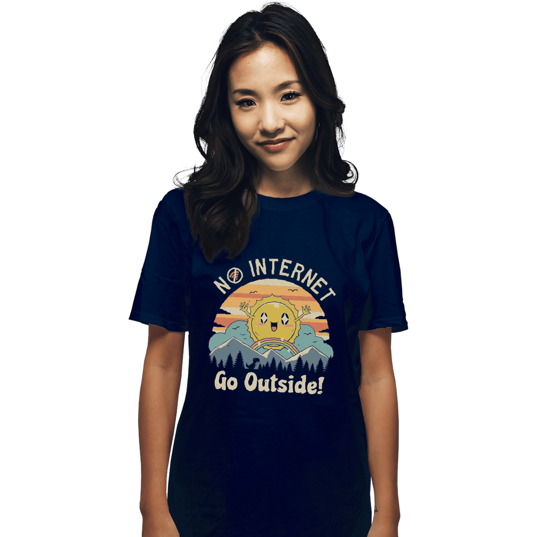Shirts T-Shirts, Unisex / Small / Navy No Internet! Go Outside!
