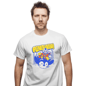 Shirts T-Shirts, Unisex / Small / White Penguin Sledding