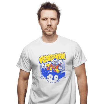 Shirts T-Shirts, Unisex / Small / White Penguin Sledding
