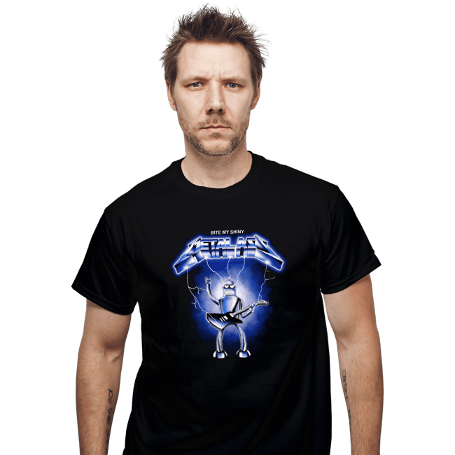 Daily_Deal_Shirts T-Shirts, Unisex / Small / Black Shiny Metal