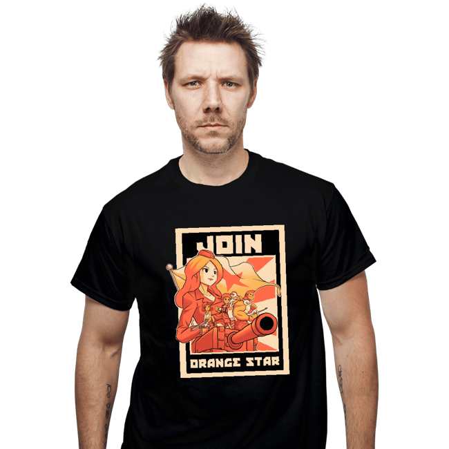 Shirts T-Shirts, Unisex / Small / Black Orange Star Army