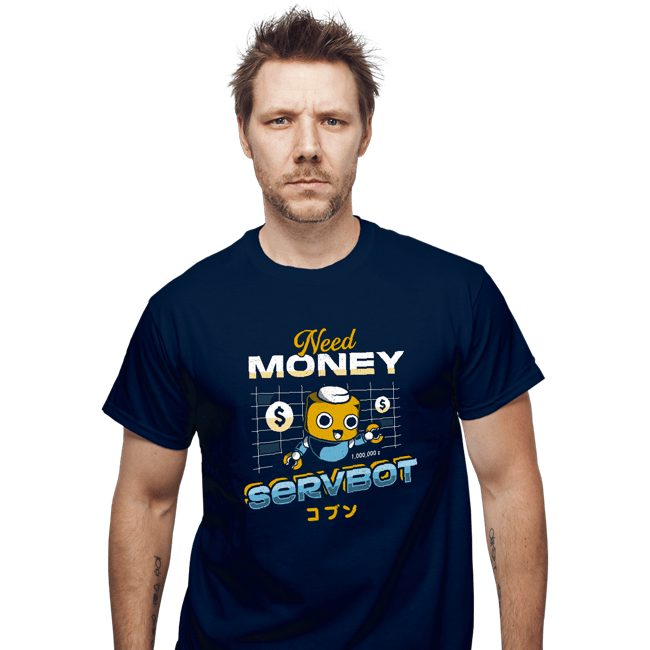Shirts T-Shirts, Unisex / Small / Navy Servbot and Money