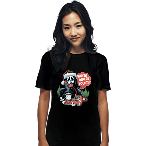Secret_Shirts T-Shirts, Unisex / Small / Black Ghostface Santa