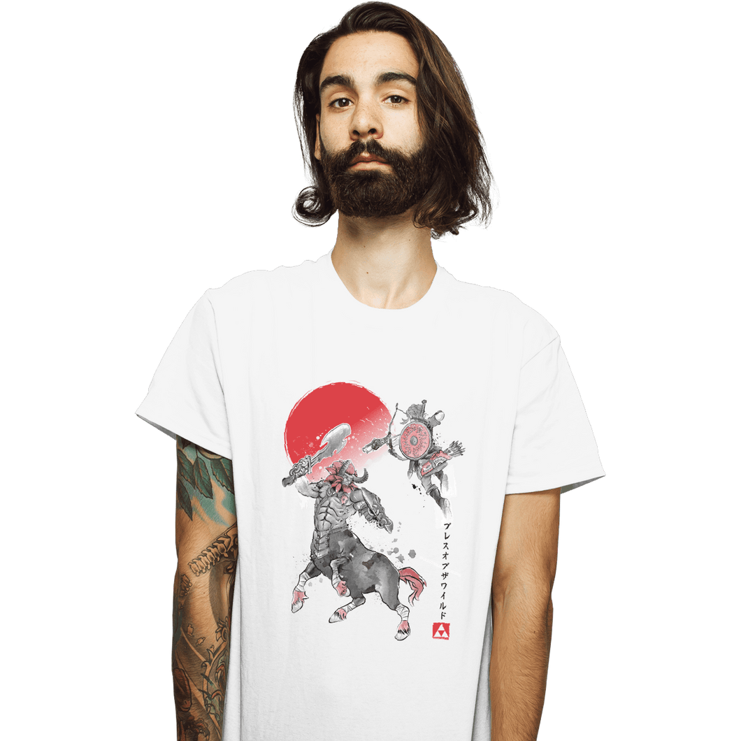 Shirts T-Shirts, Unisex / Small / White Battle In Death Mountain Sumi-e