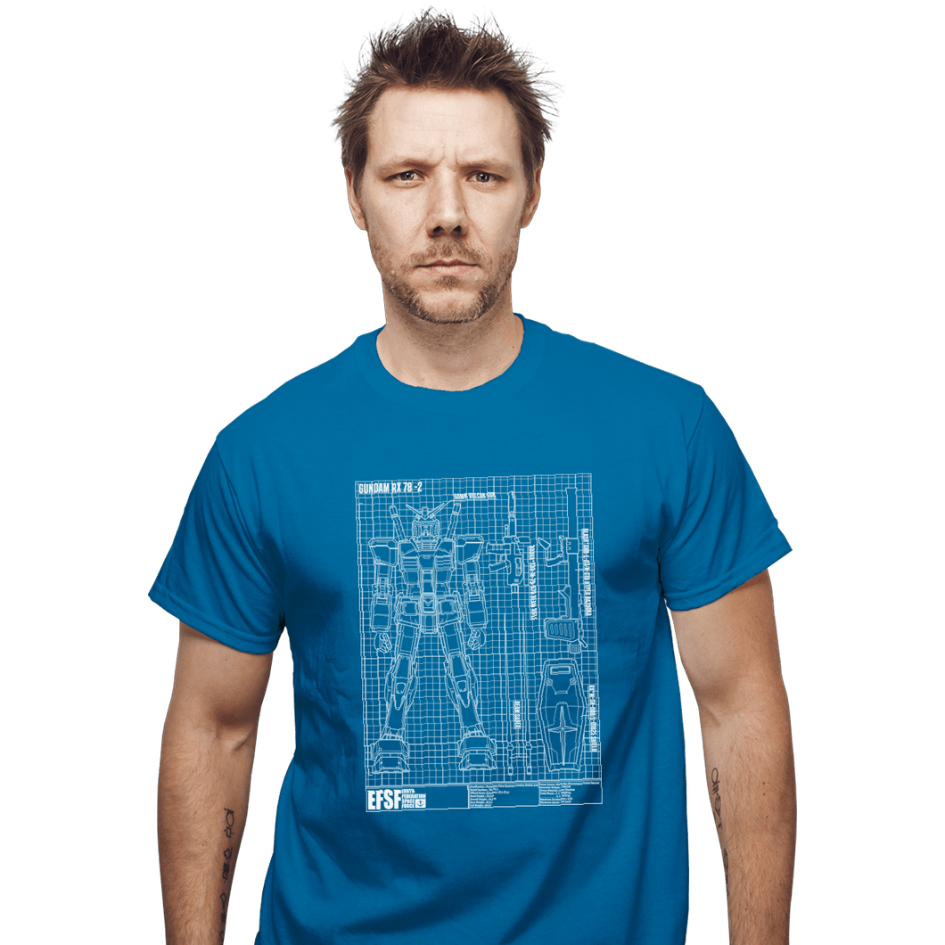 Shirts T-Shirts, Unisex / Small / Sapphire RX-78-2 Blueprint