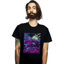 Load image into Gallery viewer, Daily_Deal_Shirts T-Shirts, Unisex / Small / Black Neon Moon Eclipse On Mars
