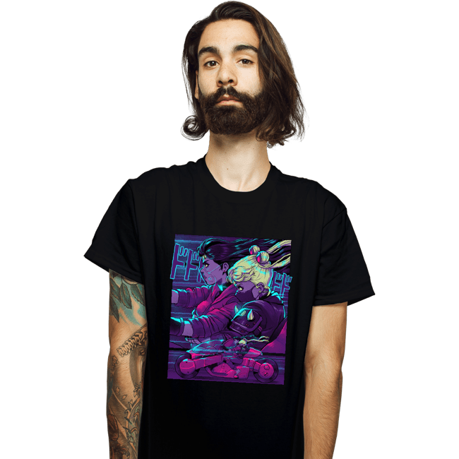 Daily_Deal_Shirts T-Shirts, Unisex / Small / Black Neon Moon Eclipse On Mars