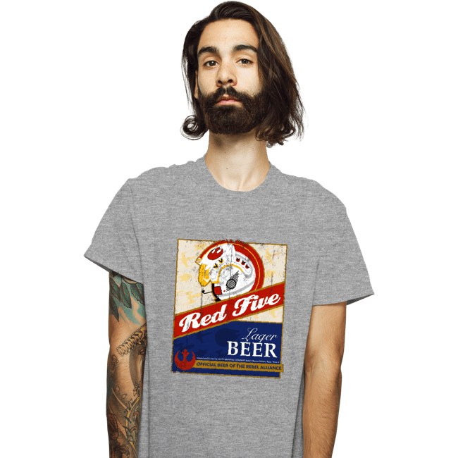 Daily_Deal_Shirts T-Shirts, Unisex / Small / Sports Grey Red Five Beer