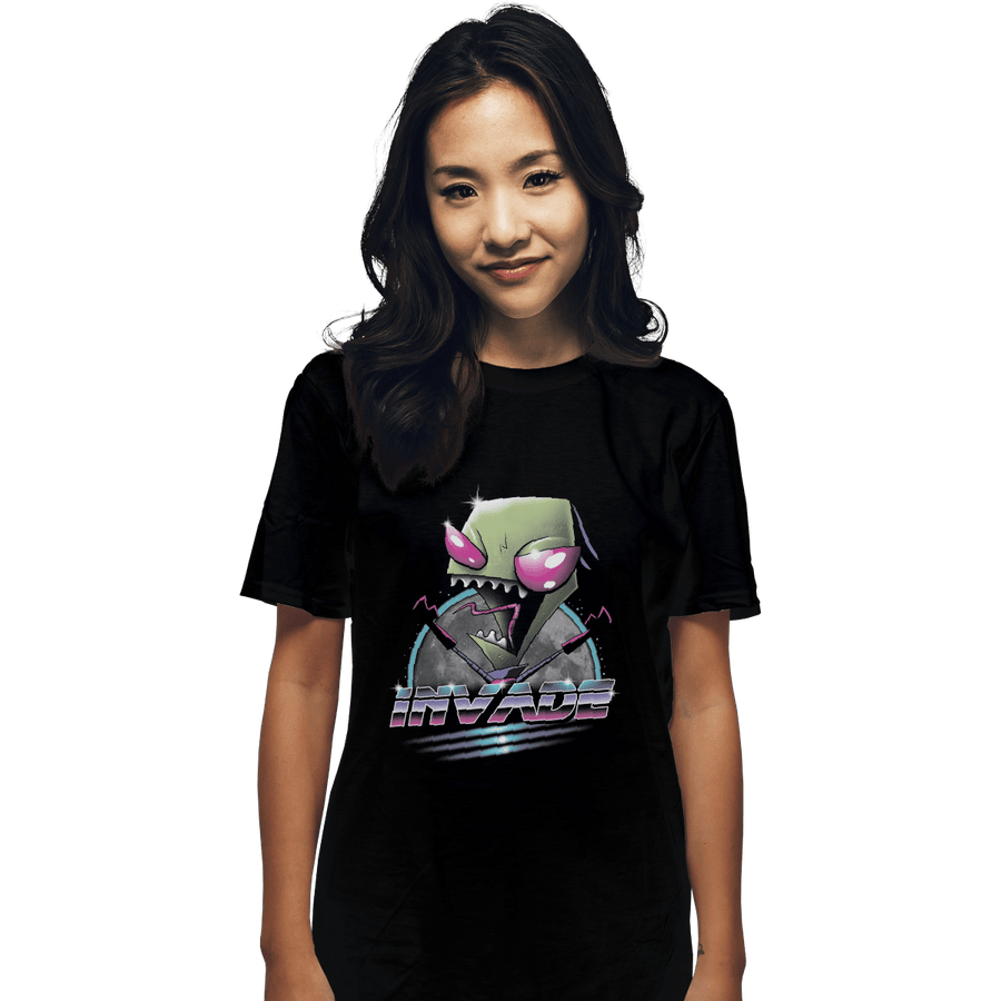 Shirts T-Shirts, Unisex / Small / Black Invade