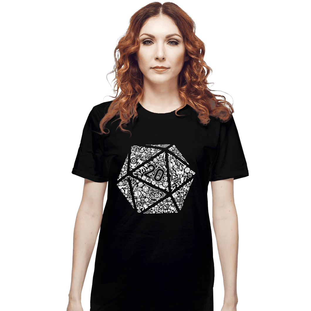 Shirts T-Shirts, Unisex / Small / Black Mosaic D20