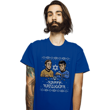 Load image into Gallery viewer, Daily_Deal_Shirts T-Shirts, Unisex / Small / Royal Blue Celebrate Hanukkah
