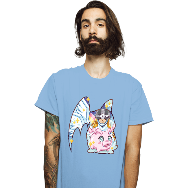 Shirts T-Shirts, Unisex / Small / Powder Blue Magical Silhouettes - Patamon