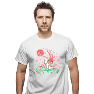 Secret_Shirts T-Shirts, Unisex / Small / White Wolf Blossoming Breeze