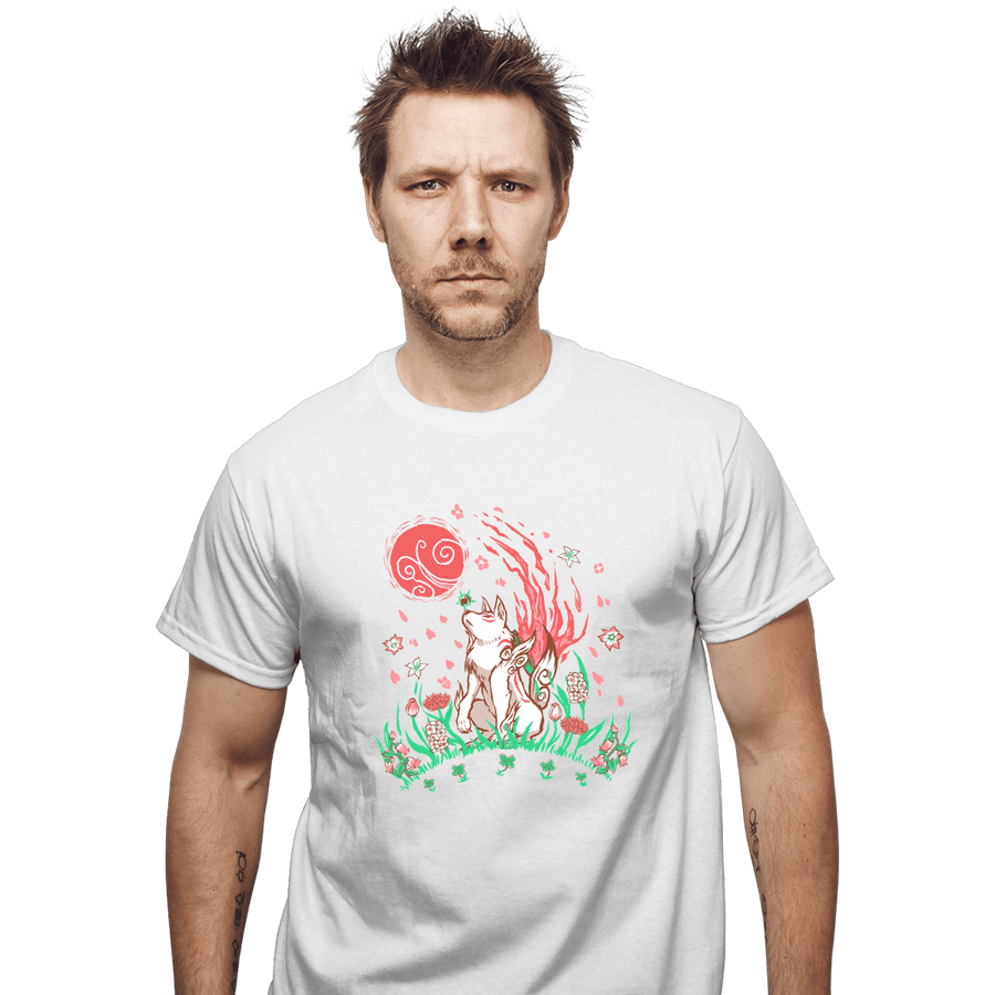 Secret_Shirts T-Shirts, Unisex / Small / White Wolf Blossoming Breeze