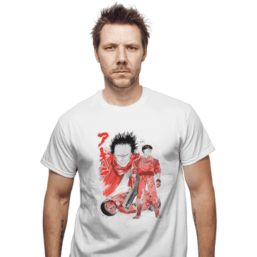 Shirts T-Shirts, Unisex / Small / White Kaneda And Tetsuo Sumi-e