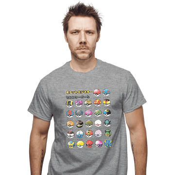 Shirts T-Shirts, Unisex / Small / Sports Grey Types Of Pokeballs