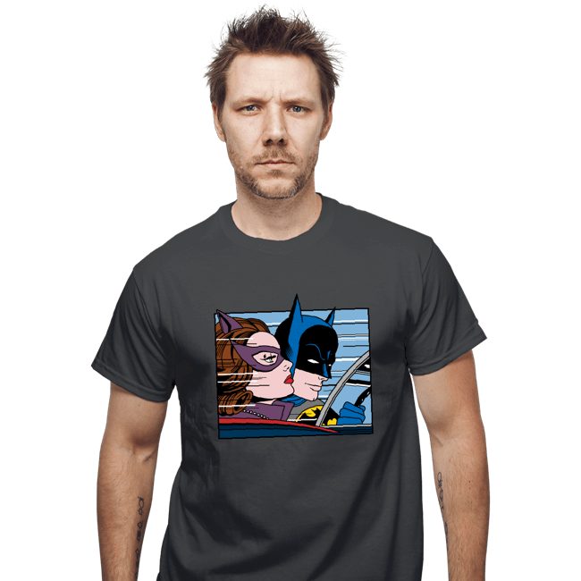 Shirts T-Shirts, Unisex / Small / Charcoal In The Batmobile