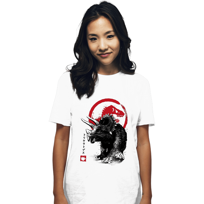 Shirts T-Shirts, Unisex / Small / White TRICERATOPS SUMI-E halftones