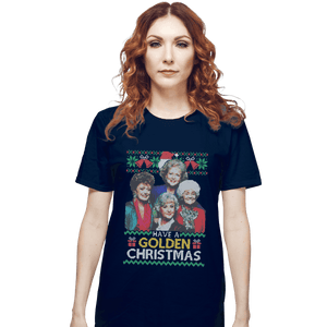 Shirts T-Shirts, Unisex / Small / Navy Golden Christmas