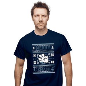 Shirts T-Shirts, Unisex / Small / Navy Merry Xmash