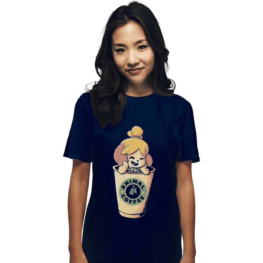 Shirts T-Shirts, Unisex / Small / Navy Animal Coffee