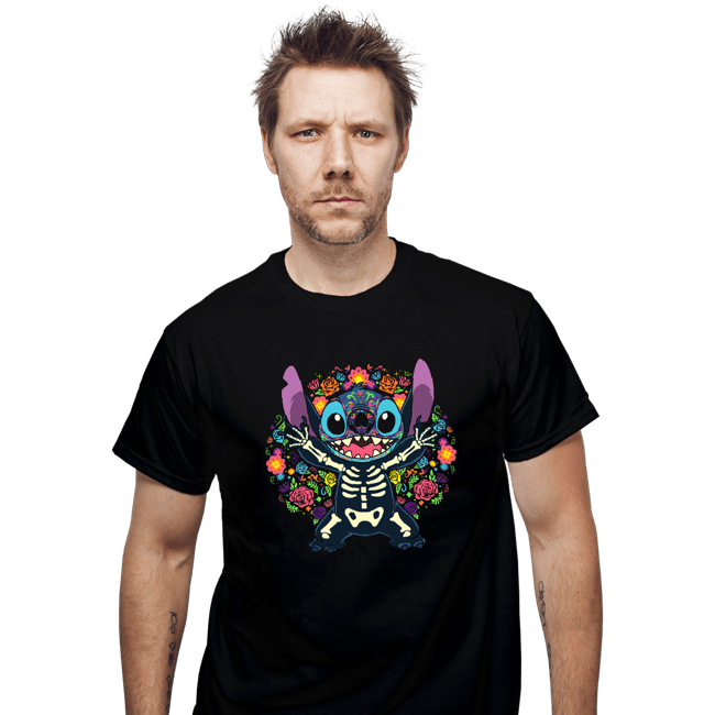 Daily_Deal_Shirts T-Shirts, Unisex / Small / Black Stiched Calavera