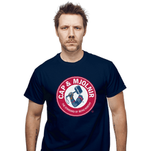 Load image into Gallery viewer, Shirts T-Shirts, Unisex / Small / Navy Cap And Mjolnir
