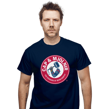 Shirts T-Shirts, Unisex / Small / Navy Cap And Mjolnir