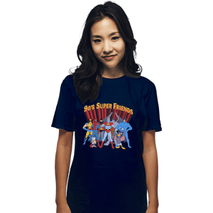 Shirts T-Shirts, Unisex / Small / Navy 90s Super Friends