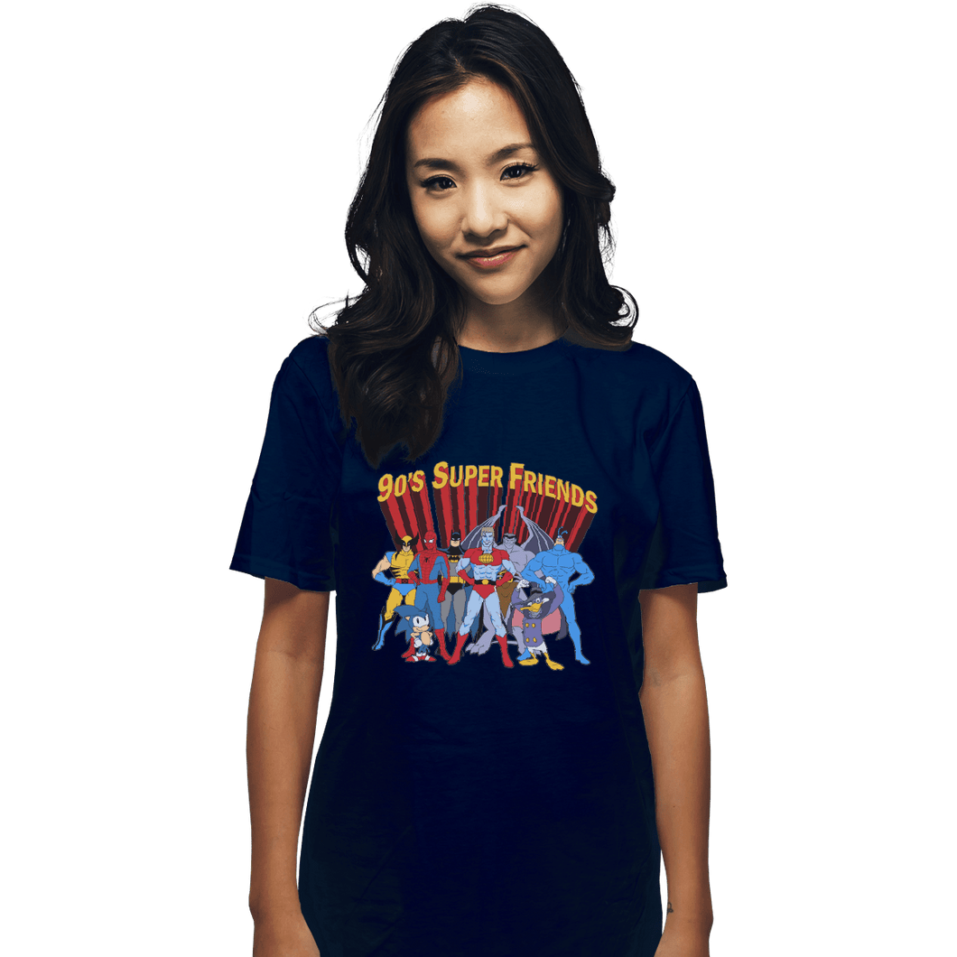 Shirts T-Shirts, Unisex / Small / Navy 90s Super Friends