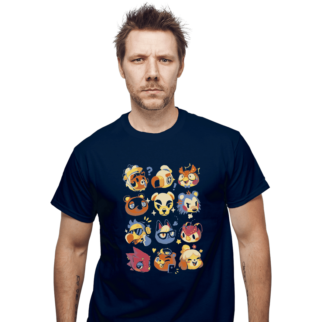 Shirts T-Shirts, Unisex / Small / Navy Island Faces