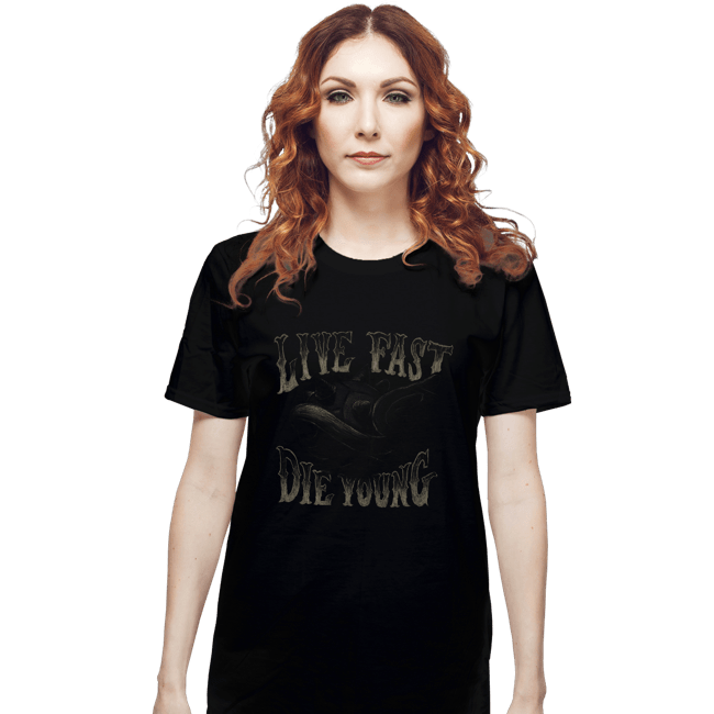 Shirts T-Shirts, Unisex / Small / Black Live Fast Die Young