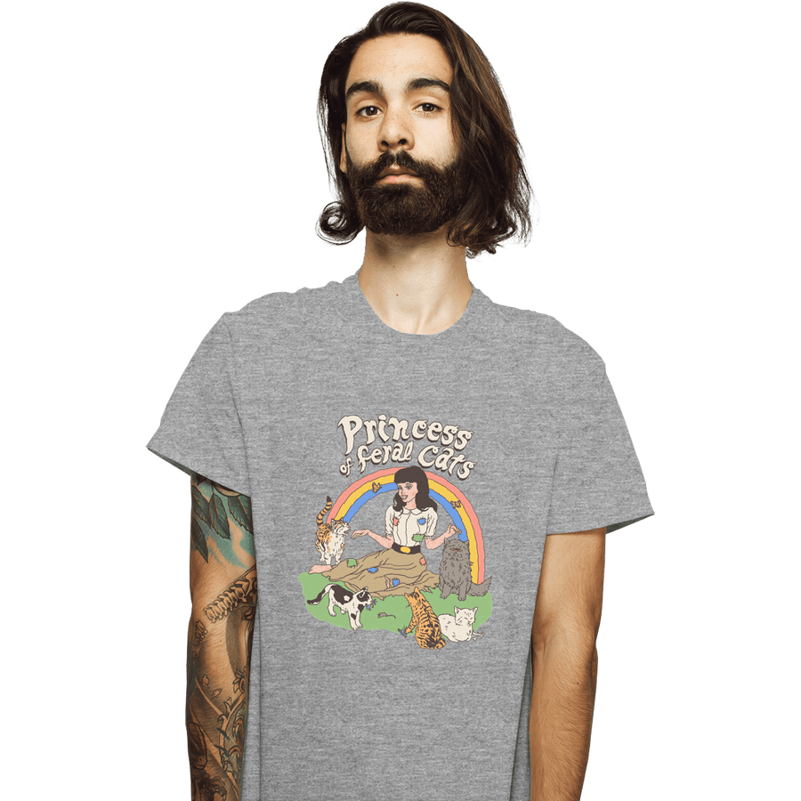 Shirts T-Shirts, Unisex / Small / Sports Grey Princess Of Feral Cats