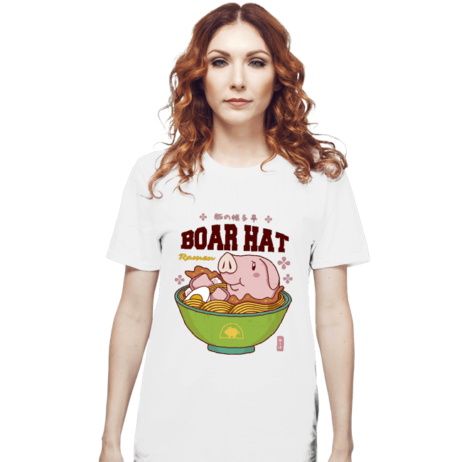 Shirts T-Shirts, Unisex / Small / White Boar Hat Ramen