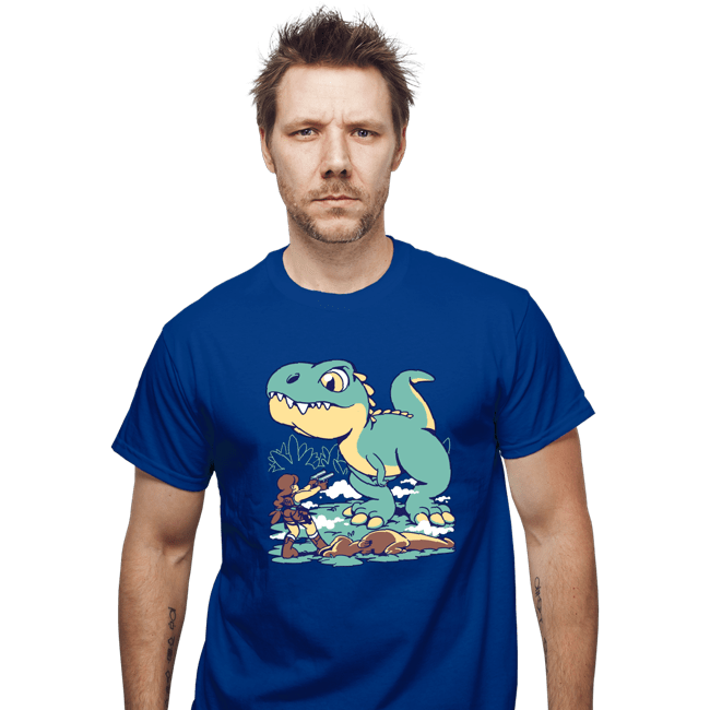 Shirts T-Shirts, Unisex / Small / Royal Blue T Rex Surprise