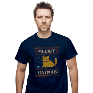 Daily_Deal_Shirts T-Shirts, Unisex / Small / Navy Meowy Catmas