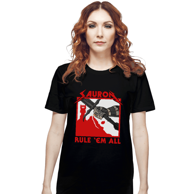 Secret_Shirts T-Shirts, Unisex / Small / Black Sauron, Rule 'Em All