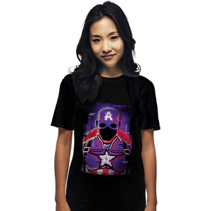 Shirts T-Shirts, Unisex / Small / Black Glitch Captain America