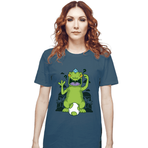 Shirts T-Shirts, Unisex / Small / Indigo Blue Dinosaur Island