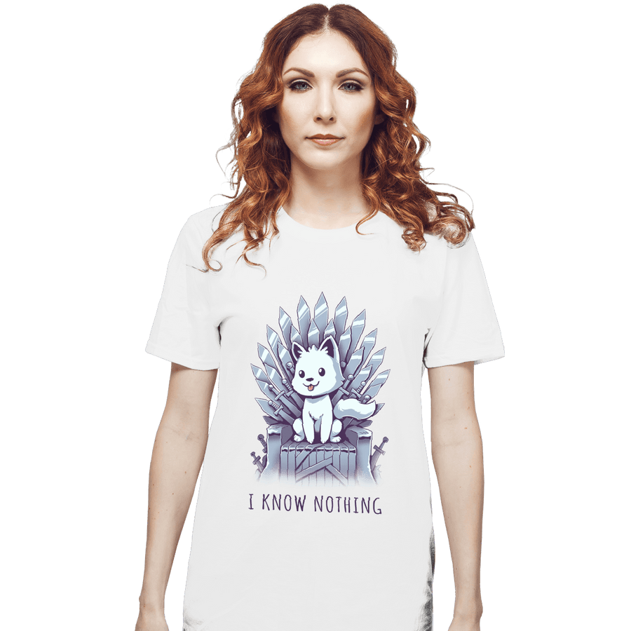 Shirts T-Shirts, Unisex / Small / White I Know Nothing