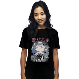 Shirts T-Shirts, Unisex / Small / Black Kaiju Snowman