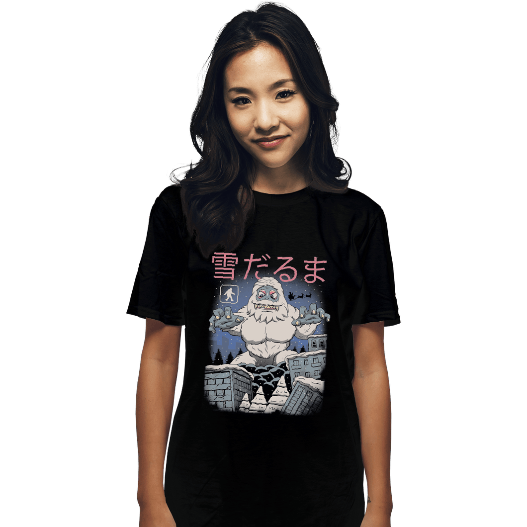Shirts T-Shirts, Unisex / Small / Black Kaiju Snowman