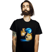 Load image into Gallery viewer, Shirts T-Shirts, Unisex / Small / Black Three Doge Moon

