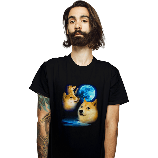 Shirts T-Shirts, Unisex / Small / Black Three Doge Moon