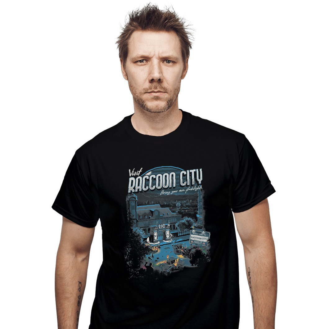 Shirts T-Shirts, Unisex / Small / Black Visit Raccoon City