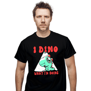 Shirts T-Shirts, Unisex / Small / Black Confused Dino