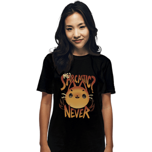 Shirts T-Shirts, Unisex / Small / Black Sarcastic Cat